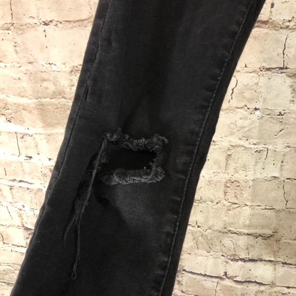 Black distressed high waist skinny jeans size 24 - Picture 5 of 9